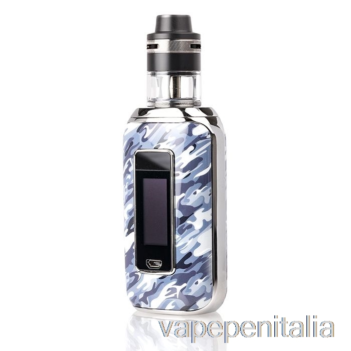 Scatola Vape Mod Aspire Skystar Revvo 210w Touch Screen Starter Kit Blu Mimetico